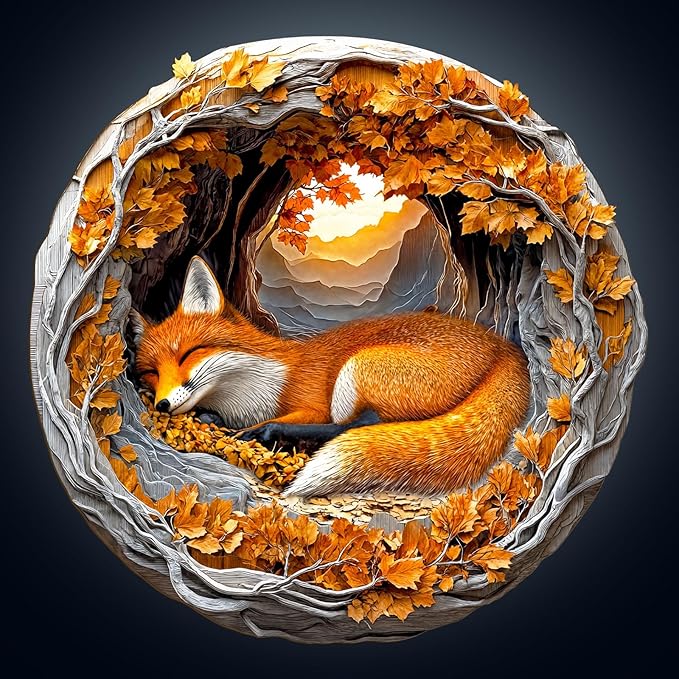 WOODBESTS Wooden Puzzles for Adults, 3D Fox Wood Puzzles Adult(270 Pieces, L, 13.4 * 13.2in), Unique Shape Wooden Animal Jigsaw Puzzles, Birthday Gifts for Adults Family Game