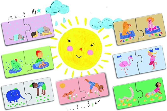 Yoga Puzzle Pairs for Toddlers to Learn Yoga, Colors and Counting