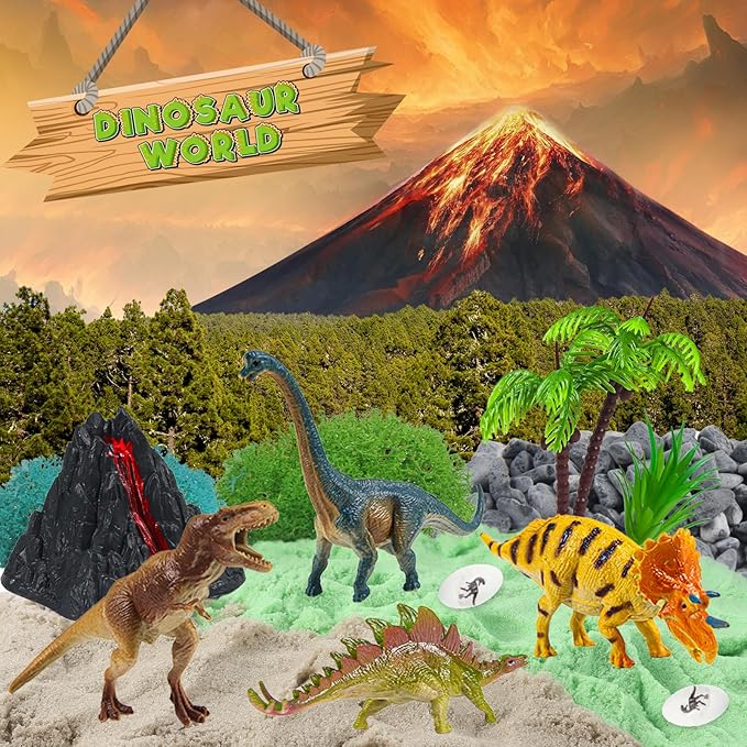 Dinosaur Light-Up Terrarium Kit for Kids Dinosaur Painting Arts and Night Light Crafts Kits for Kids- Birthday Gift for Boys Age 6+Year Old
