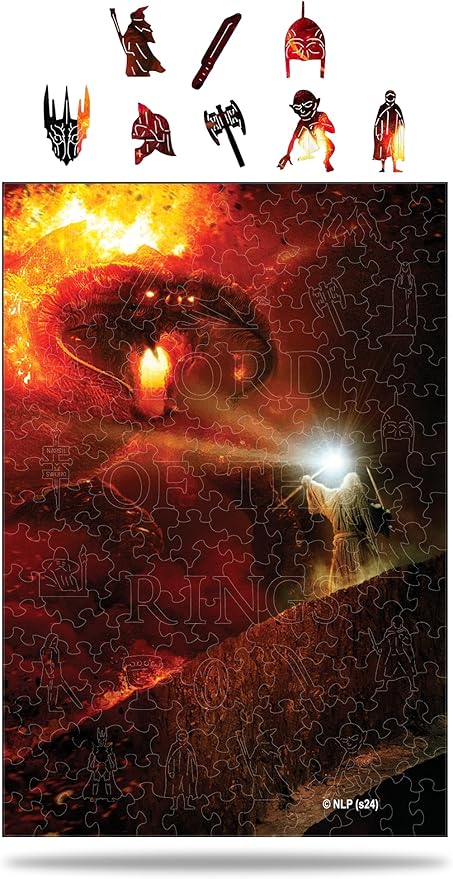 Crafthub Lord of The Rings Wooden Puzzles for Adults – A3 Size with 205 Pieces Wood Puzzles – You Shall Not Pass – Jigsaw Puzzles with Unique Shapes – 10.5" x 15.5"