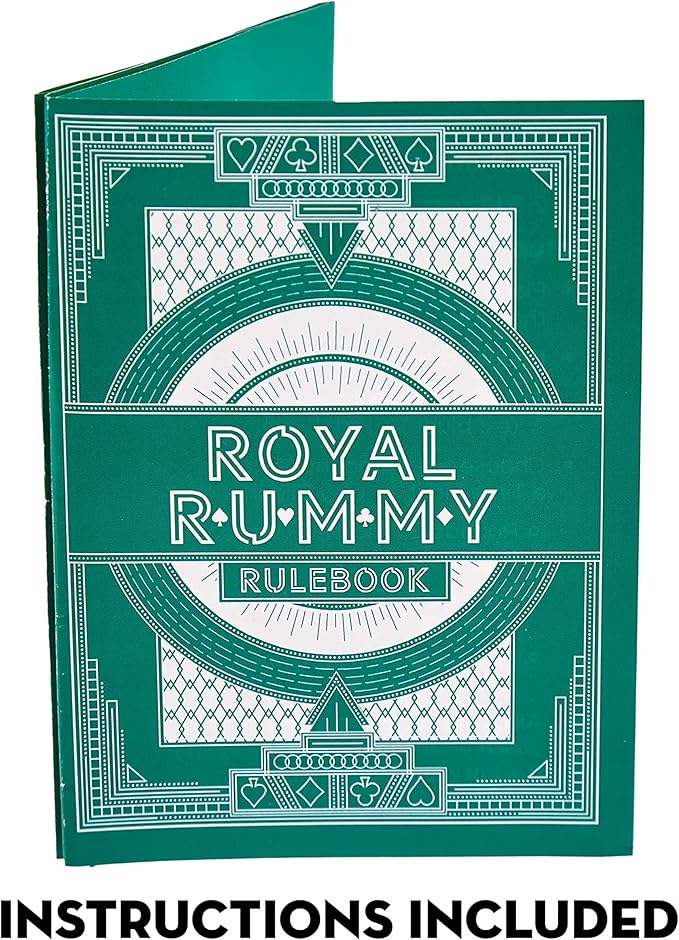 MBGBrybelly Royal Rummy Play Mat - 24" x 24" Green Felt Mat - Classic Family Casino Card Games of Bets and Bluffs - for Fans of Poker, Michigan Rummy, and Rummy Games - 30+ Min Gameplay, 2-9 Players