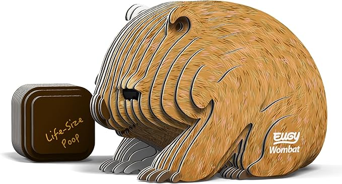 EUGY Wombat 3D Puzzle, 36 Piece Eco-Friendly Educational Toy Puzzles for Boys, Girls & Kids Ages 6+