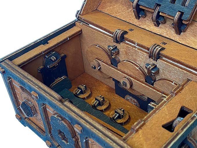 WOODEN.CITY Puzzle Box Treasure Chest - Assemble and Solve Riddles for a Unique Escape Room Experience - Wooden Clue Box Perfect Unique Gift Box - Made in EU