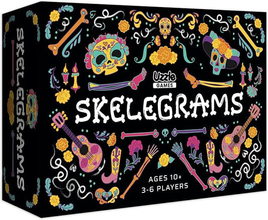 Skelegrams by Uzzle Games – Spell Words with Bone Pieces in This Fast, Cooperative Party Game for Families - Ages 8+, Spelling & Word Game for 3–6 Players