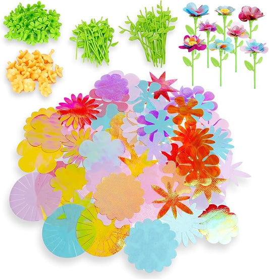 Fabric Flower Bouquets Toys DIY Craft Kits Toys for Kids Arts and Crafts for Kids Ages 6-7-8-10-12 Year Old Girl Birthday Gifts Making Bouquets Little Girl (Flowers Accessories Set)