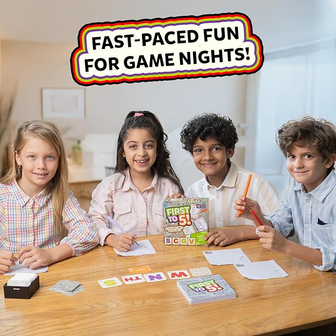 Skillmatics Board & Card Game - First to 5, Category Game with a Twist, Perfect for Parties, Family, Game Night, Quick Thinking, Gifts for Kids, Teens, Adults, Ages 8, 9, 10 & Up, 2-8 Players