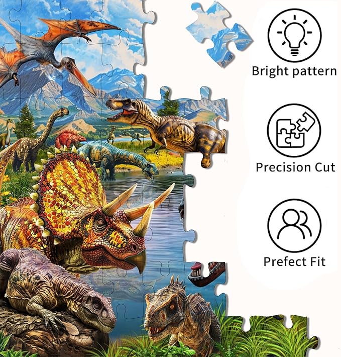 Puzzles for Kids Ages 6-8 – 200 Piece Dinosaur Puzzle for Kids Ages 6-12 – Fun and Educational Gift for Boys and Girls