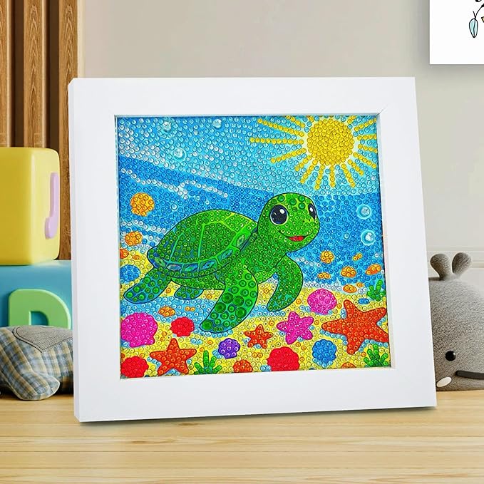Diamond Art Kits for Kids - Crafts for Ages Girls 8-12 - Diamond Art Painting with Wooden Frame Included - Arts and Crafts for Kids Age 4-6 - GEM Art Supplies for Beginner Friendly Decor Birthday Gift