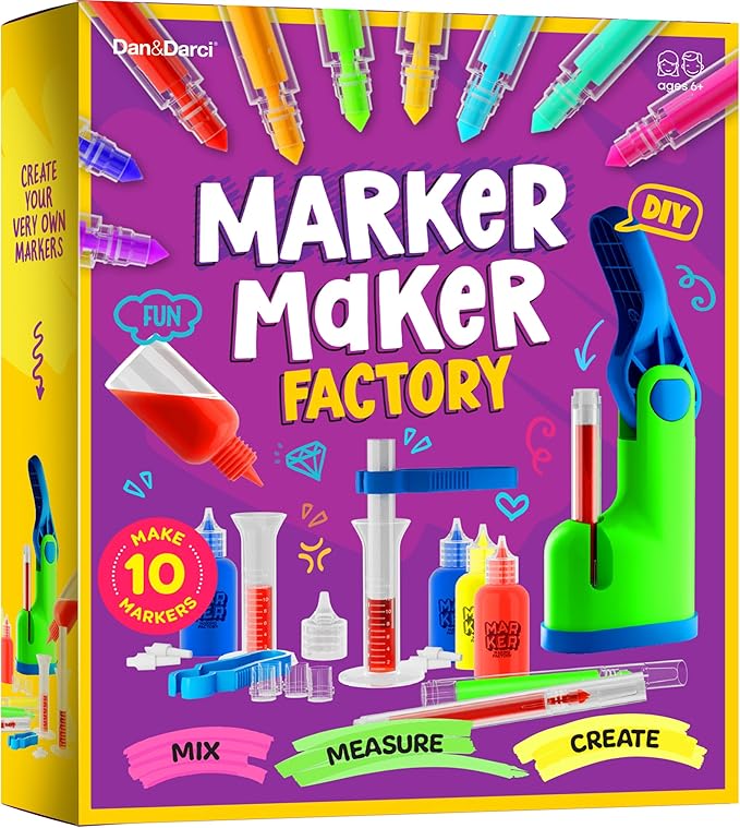 Dan&Darci Marker Making Kit for Kids - Arts and Crafts for Kids Ages 6 7 8 9 10 11 12 Year Old - Crafts for Girls 8-12 - Girl Birthday Gift - Summer Activities - Craft Gifts Toys Age 6-8, 8-12