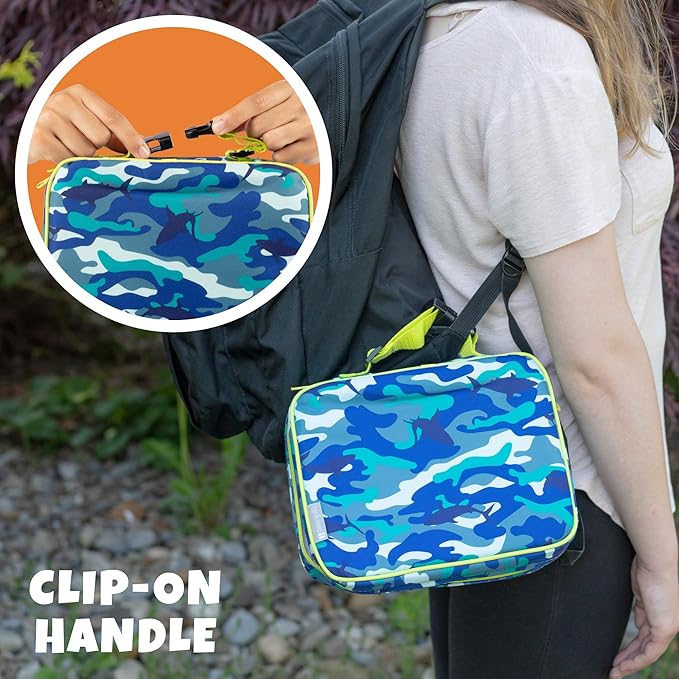 Bentology Lunch Box for Boys- Kids Insulated, Durable Lunchbox Tote Bag Fits Bento Boxes, Containers Jars & Water Bottles- Reusable School Lunch Sleeve Keeps Food Hotter or Colder Longer- Emoji