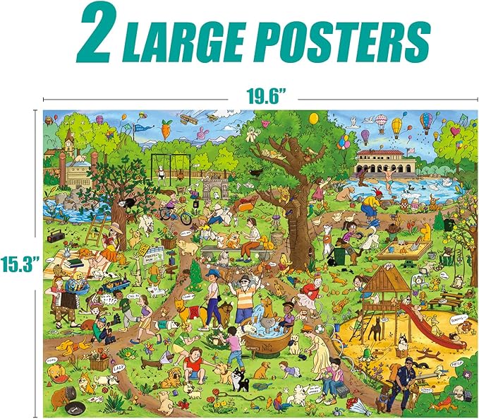 Antelope - 500 Piece Large Format Jigsaw Puzzle for Adults, Dog Park Jigsaw Puzzles 500 Pieces, Large Pieces, No Dust Puzzles for Senior Citizen, 500 PC, Non-Glare Finish, Interlock Smoothly