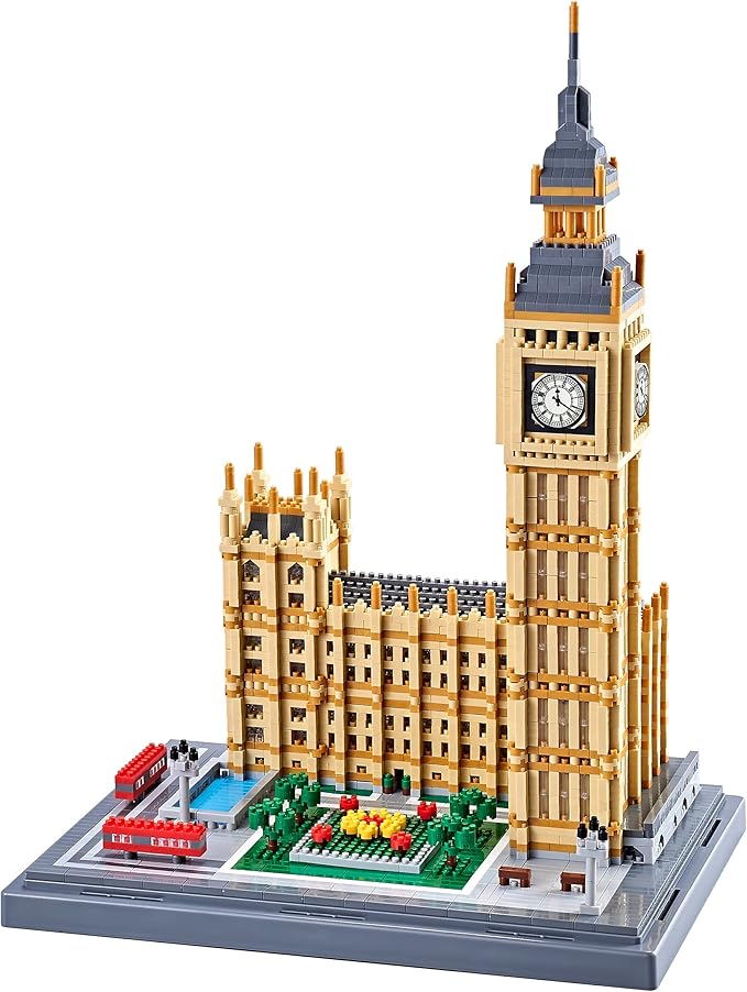 New Architecture Big Ben Building Set - 6473pcs+ Micro Mini Blocks - Enjoyable & Affordable - Detailed Model Ages 14+