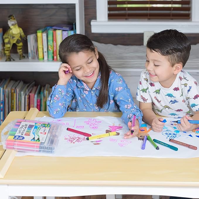 The Pencil Grip Magic Tri Stix, Non-Toxic and Washable Markers For Kids, 48 set, 36 Rainbow + 12 Global Skin Tone Markers, TPG-390