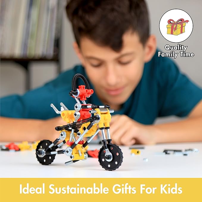 The Off Bits Motorbike Stem Building Toys, RiderBit Educational Build Your Own Robot Toy for Kids 8+ Year Old Boys and Girls, Stem Toys Engineering Kit, Vehicle Construction Steam Easter Gift for Kids
