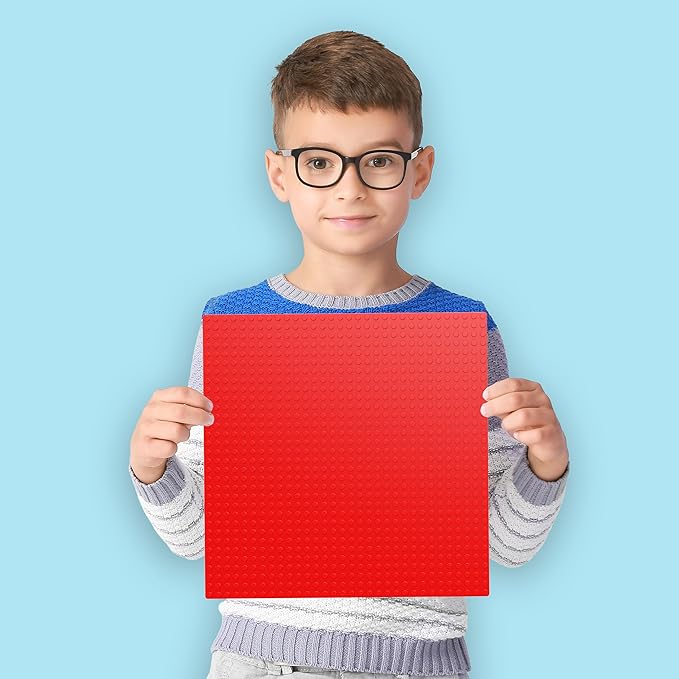 PicassoTiles Brick Baseplate Classic Building Block Foundation Kit 20 Pack 10"x10" Platform Multi Color Bricks Stud Blocks Compatible with All Major Brands STEM Construction Set Kids Ages 3+ PBS02