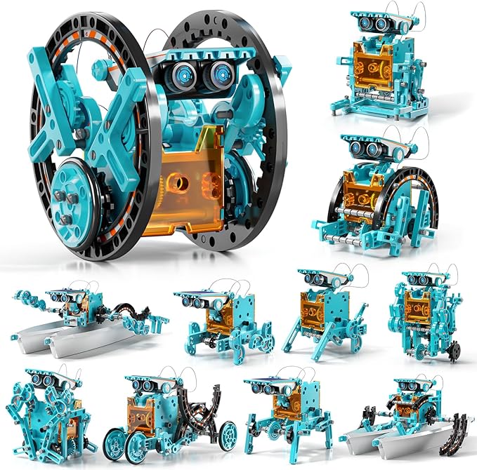 STEM Toys for Ages 8-13, Solar Powered Kits Toys Robotics for Kids Ages 8-12, Educational Building Science Experiment Kit, Boys Gifts for Kids 8 9 10 11 12 13 Years Learning Projects (Blue)