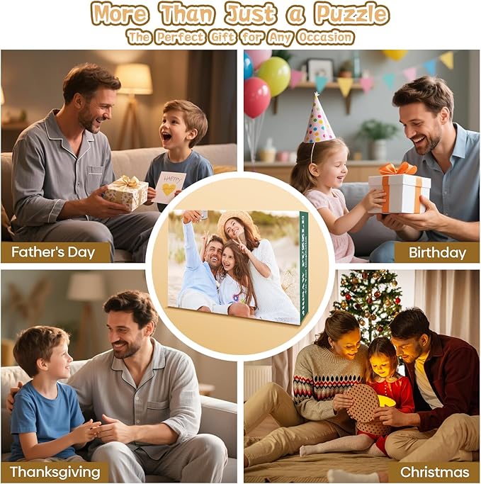 Personalized Puzzle Gifts for Christmas, Custom Photo Gift for Dad from Daughter Son Kids, Dad Gifts for Husband from Wife, Customized Presents for Father's Day Birthday Christmas