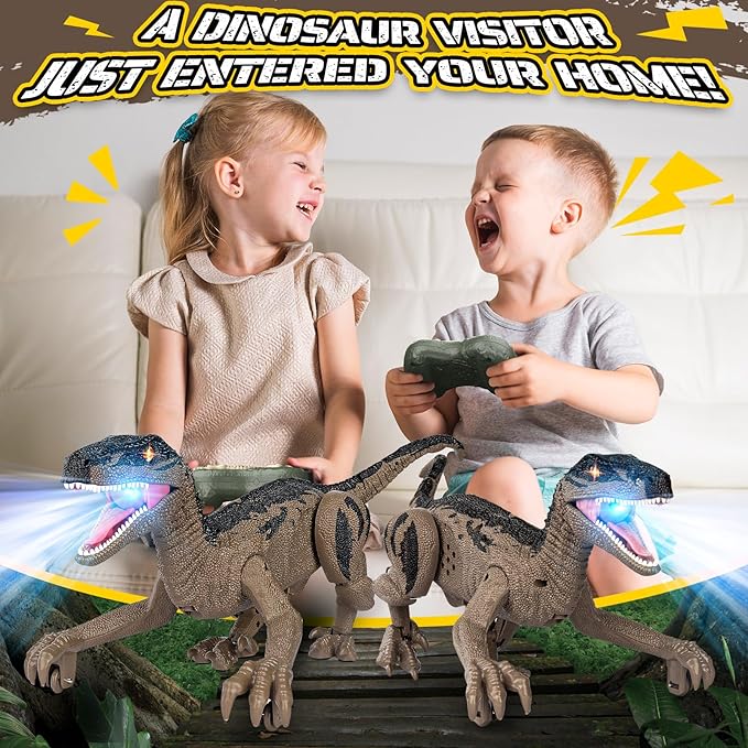 Dinosaur Toys for Kids 3-5, 5-7, 8-12, 2.4GHz Remote Control Dinosaur with Walking, Realistic Sounds, Demo Mode, Rechargeable Jurassic Toys for Birthdays, Parties, Children’s Day