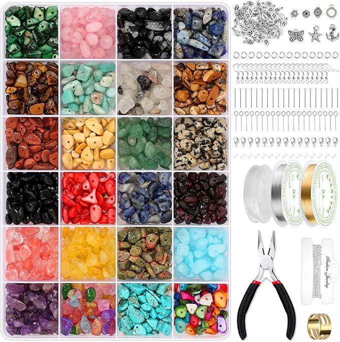 1669 Pcs Jewelry Making Supplies Kit for Adults Women, Earring Necklace Making Kit with Crystal Beads, Beading Wire, Pliers and Earring Making for Supplies for DIY Jewelry Making Crafts