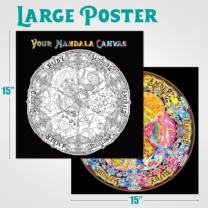 Antelope 2 in 1 1000 Piece Puzzle Bundle - Hue Wormhole - 1000 Piece Jigsaw Puzzle with Gem Mandala