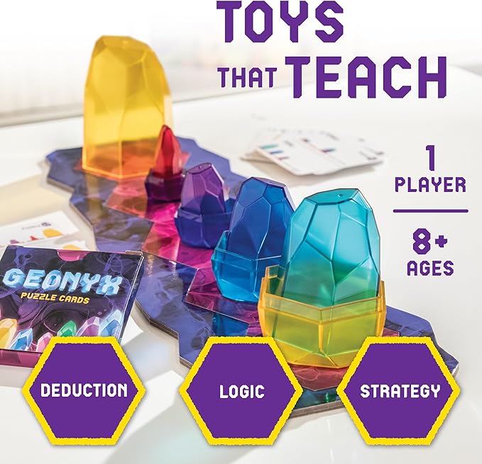 MindWare Geonyx Single-Player Logic Game - Brain Teaser Puzzle Game for Kids and Adults Ages 8 and Up
