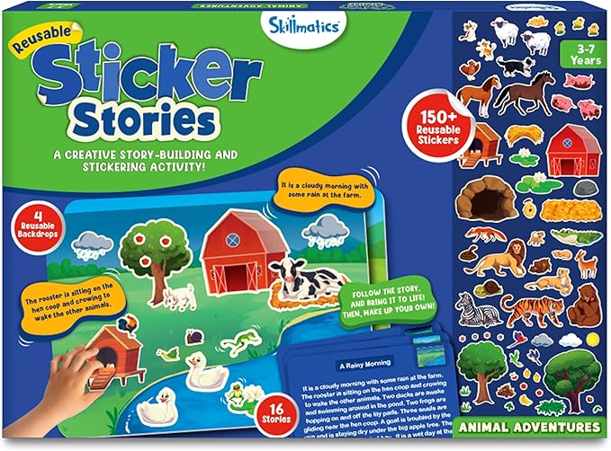 Skillmatics Activity Kit - Creative Storytelling & Skill Building with 150+ Reusable Stickers, Educational, Mess-Free Fun, Preschool & Kindergarten Toy, Gifts for Kids Ages 3, 4, 5, 6, 7