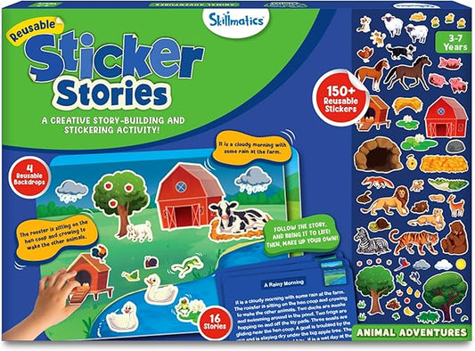 Skillmatics Activity Kit - Creative Storytelling & Skill Building with 150+ Reusable Stickers, Educational, Mess-Free Fun, Preschool & Kindergarten Toy, Gifts for Kids Ages 3, 4, 5, 6, 7