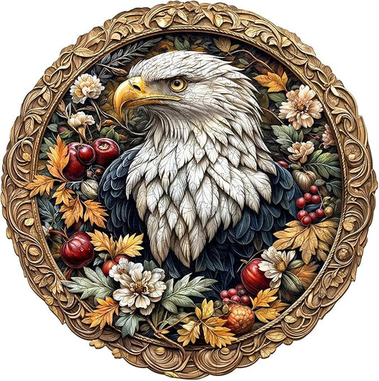 Wooden Puzzles for Adults - Retro Eagle Wooden Jigsaw Puzzle, Unique Animal Shaped Wood Puzzles Adult, Christmas Birthday Gifts for Friends/Family, Home Decor 8.5 * 8.5in 100pcs