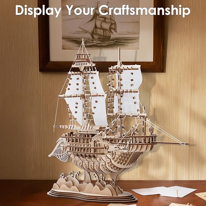 3D Wooden Puzzles for Adults, Wood Crafts Model Building Kits Toys, Brain Teaser Wooden Puzzles Gifts for Adults & Teen (Belhaven Star)