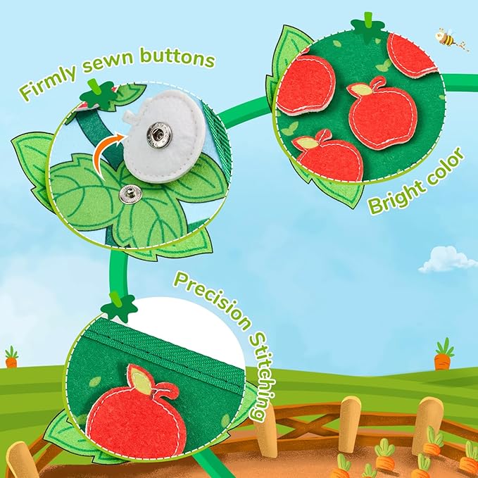 Farm Busy Book for Toddlers 1-3 - 1 Year Old Boys Girls Gifts Toys, Educational Quiet Activity Book with Life Skills, Toddler Travel Toys 1-2