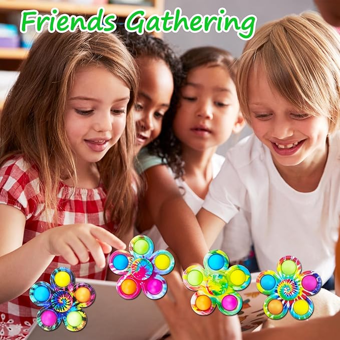 30Pcs Fidget Spinner Bulk Toys, ADHD Autism Fidgets for Teens Toddler, Sensory Pop it Fidget Toys Pack, Party Favors Gifts for Kids 8-12 3-5, Classroom Prizes for Girls Boys Students