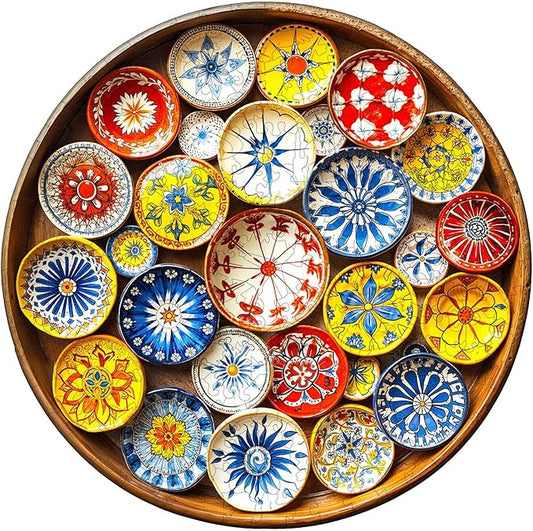 Wooden Puzzles for Adults - 200 Pieces Andalusian Tiles-Spain Puzzle - Unique Shapes Wooden Jigsaw Puzzles for Adults - Eco-Friendly Puzzle Home Office Decor (M-11.4 * 11.3in)