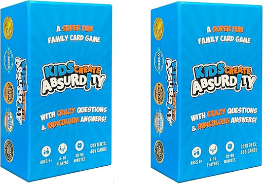 Kids Create Absurdity 2 Pack Set:: Laugh Until You Cry- Funny Card Game for Family Game Night- A Fill in The Blank Card Game for Ages 6-12 Years Old