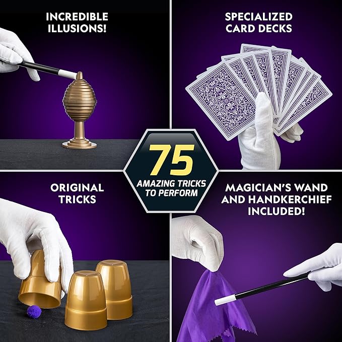 Blue Marble National Geographic Mega Magic Set - More Than 75 Magic Tricks for Kids to Perform with Step-by-Step Video Instructions for Each Trick Shown by a Professional Magician (Amazon Exclusive)