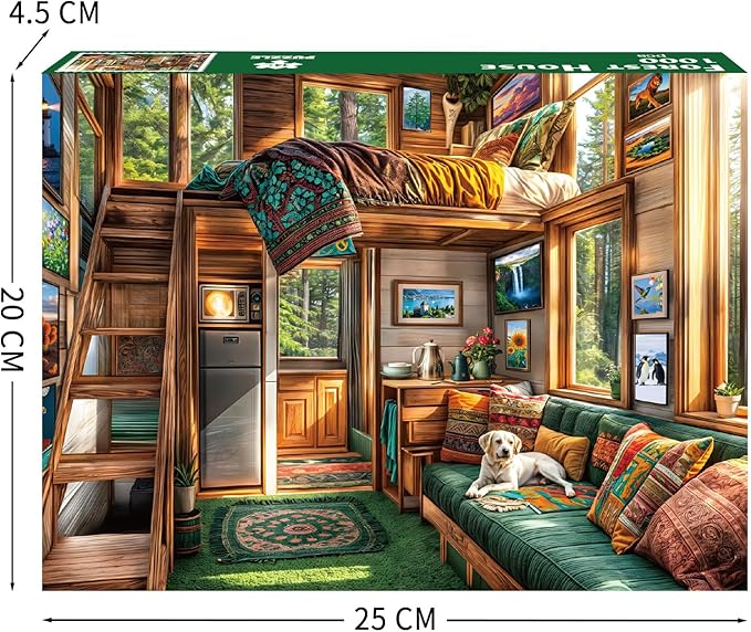 Forest House Puzzles for Adults 1000 Piece, Jigsaw Puzzles for Adults, Adult Challenging Game Toys, Impossible Puzzle, Family Decoration Puzzle