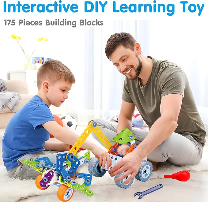 MOONTOY 11 in 1 STEM Kits Building Toys for Kids Ages 4-8 5-7, Stem Toys for 4 5 6 7 8 Year Old Boy Birthday Gift, Educational Construction Set for Boys 4-6 6-8 5-8, Creative Learning Engineering Game