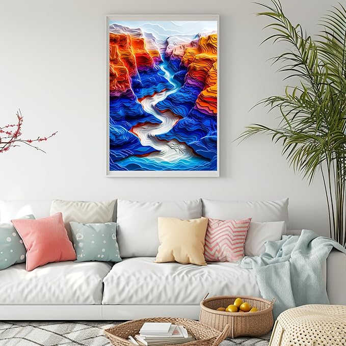 Bgraamiens Puzzle-The Blue Canyon-3D Visual 1000 Pieces Puzzle Autostereoscopy Puzzles Hard Challenge Puzzles for Adult for Adults and Kids(The Blue Canyon)