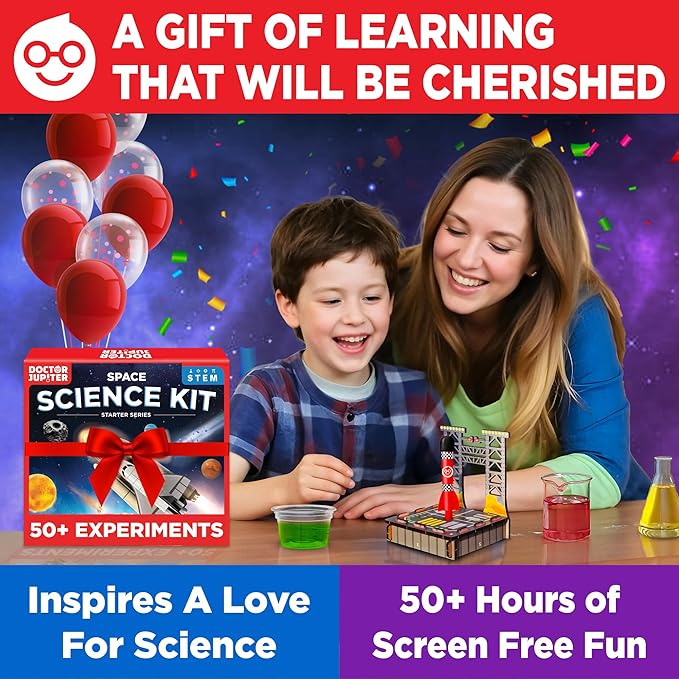 Doctor Jupiter Space Science Toy, Crafts Kit for Kids | Birthday Gifts for Boys 8+ Years Old | STEM Toy with 50+ Experiments | Learning & Educational Kits, Planet Toys