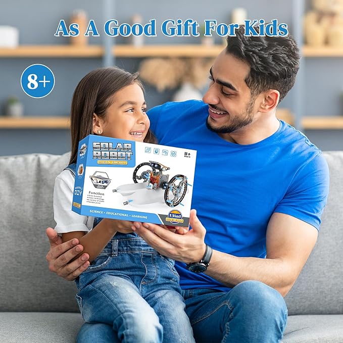 Nilez 13-in-1 Solar Robot Kit for Age 8-12 STEM Building Toys, Robotics Kit for Kids, DIY Education Science Learning Toy Birthday Gift Projetcs for Christmas 8 9 10 13 16 Years Old Boys Girls Teens