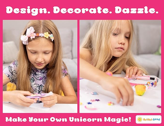 Headband Making Kit for Girls, Make Your Own Fashion Headband, Girl Accessories Ages 5-12, DIY Arts & Crafts, DIY Hair Accessories Set, Birthday Gifts for Girls 5 6 7+ Years Old, Gift Ideas Unicorn