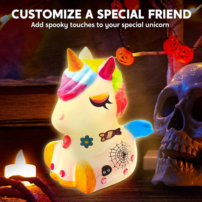 Klever Kits DIY Night Light- Paint Your Own Unicorn Lamp- Arts & Crafts Kit School Activities Art Supplies Painting Kits, Birthday Gifts for Girls Boys Aged 6+