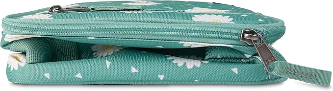 PackIt Freezable Classic Lunch Box, Daisy Sage, Built with ECOFREEZE Technology, Collapsible, Reusable, Zip Closure With Zip Front Pocket and Buckle Handle, Designed for Fresh Lunch On the Go