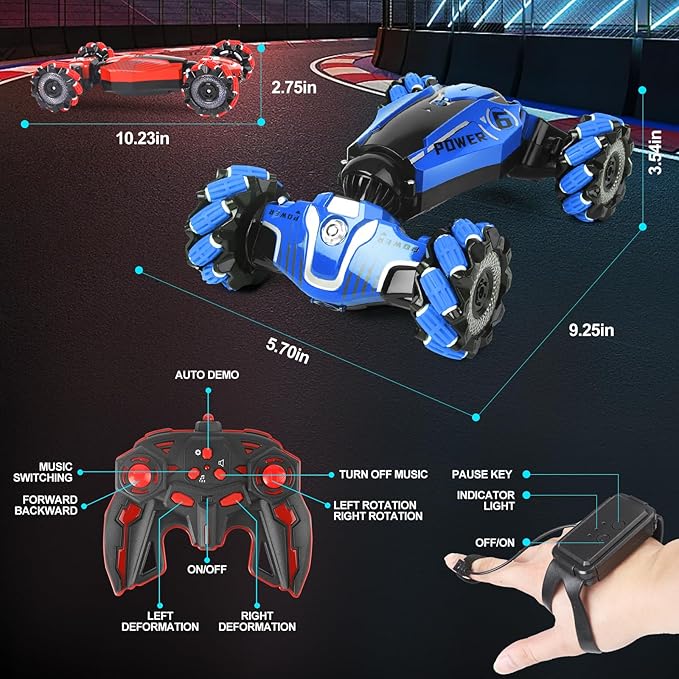 RC Car,RC Stunt Car, 2.4 GHz Remote Control Gesture Sensing Toy Car Hand Control Stunt RC car Toys for Children Aged 3-12 Years, Birthday Presents