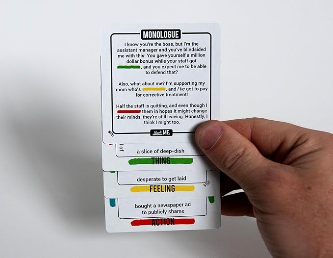 Blank Me - A Hilarious Party Game of Performance and Fill-in-The-Blank Monologues | The Party Game Where You Blank Your Friends | 17+ Adult Humor