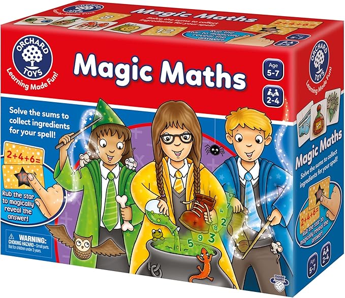 Orchard Toys Moose Games Magic Maths Game. an exciting and spellbinding Math Game. for Ages 5-7 and for 2-4 Players