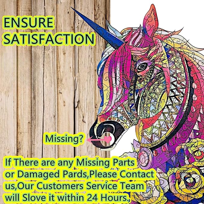 Wooden Jigsaw Puzzle for Adults,Unique Unicorn Animals Shaped Magic Jigsaw Puzzle Pieces Best Gift for Adults,Can be Used as a Cool Mouse Pad,157pcs,(11×7.5 inches) Large…