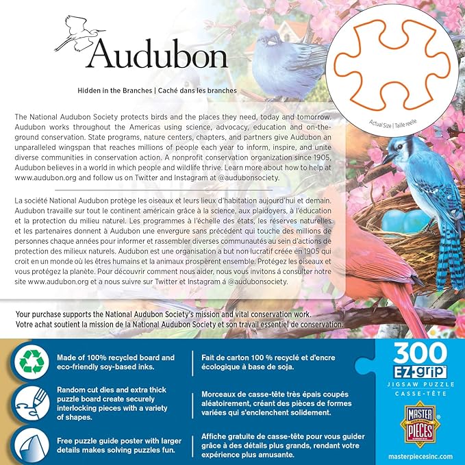 MasterPieces 300 Piece EZ Grip Jigsaw Puzzle - Hidden in The Branches - 18"x24"