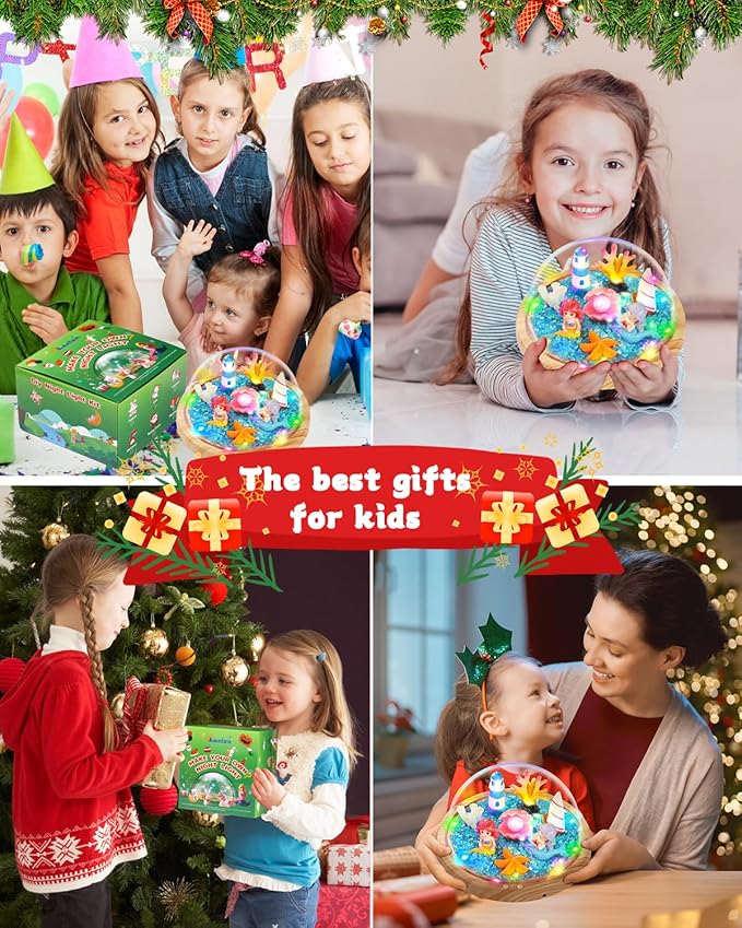 Laclun Mermaid Toys for Girls, Make Your Own Mermaid Night Light with Music,Arts and Crafts for Kids,Gifts for 4 5 6 7 8 9 10 Year Old Girl,Ideal Christmas Gifts Best Toy