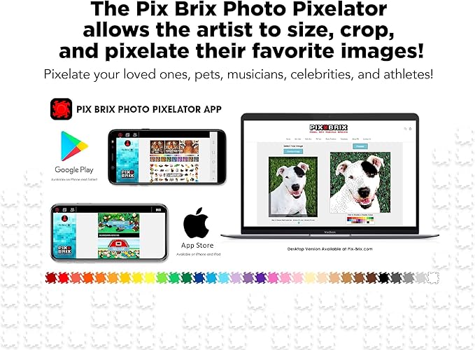 Pix Brix Pixel Art Puzzle Bricks - The Great Wave Off Kanagawa Pixel Puzzle, 4,187 Pieces - Patented Colorful Building Bricks to Recreate This Famous Print, Create Builds Without Water, Iron or Glue