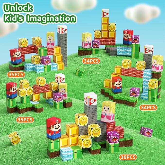 Magnetic Building Toys for Kids Ages 4-8, STEM Magnet Travel Cubes Construction Set with Storage Box, Educational Birthday Gifts Magnet Blocks for Toddlers 3 4 5 6 7 8+ Year Old Boys & Girls